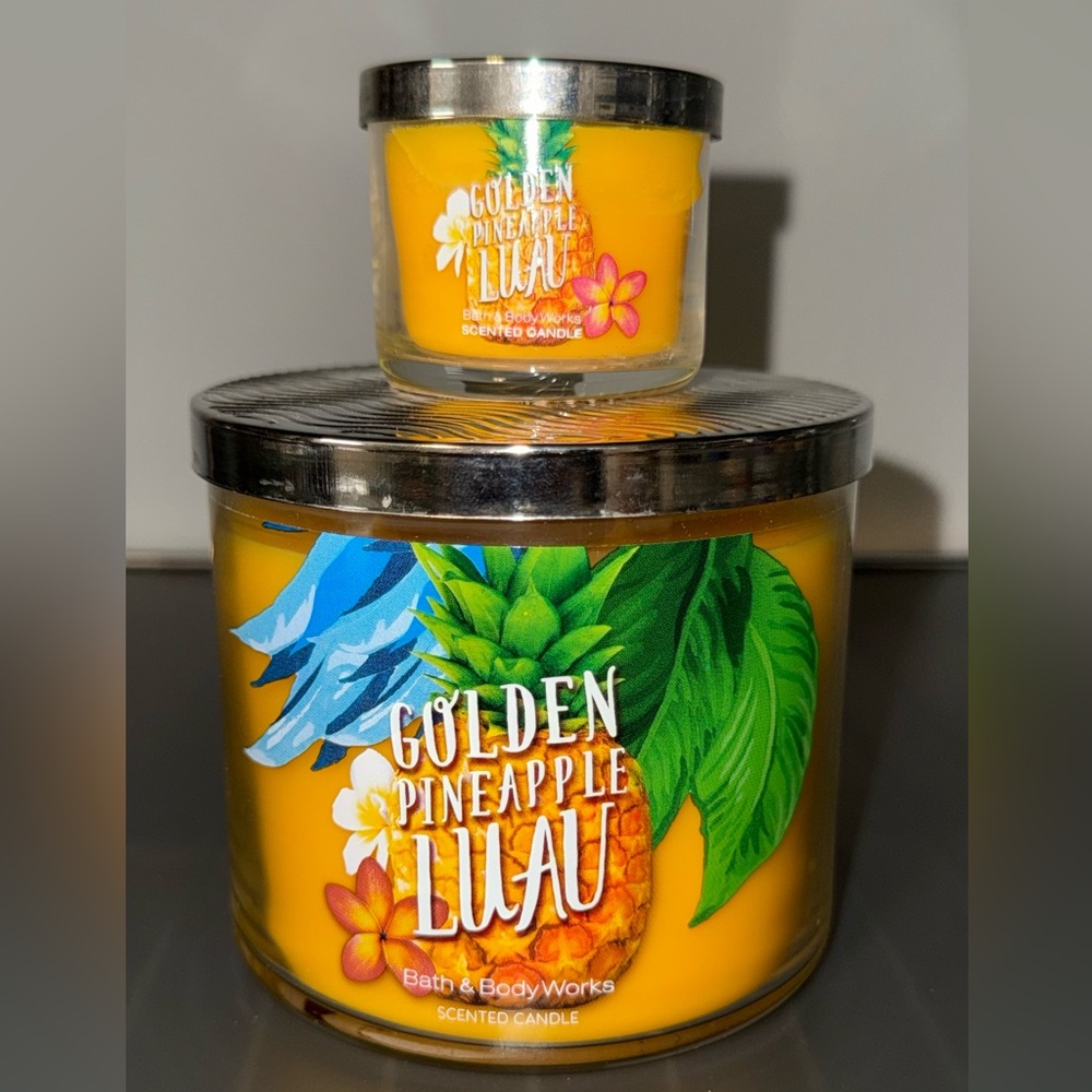 Bath & Body Works Golden Pineapple Luau
🍍3 WICK & MINI CANDLE DUO🍍
RARE & HTF